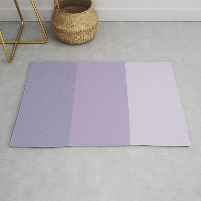 Pastel lavender purple solid color stripes pattern Rug