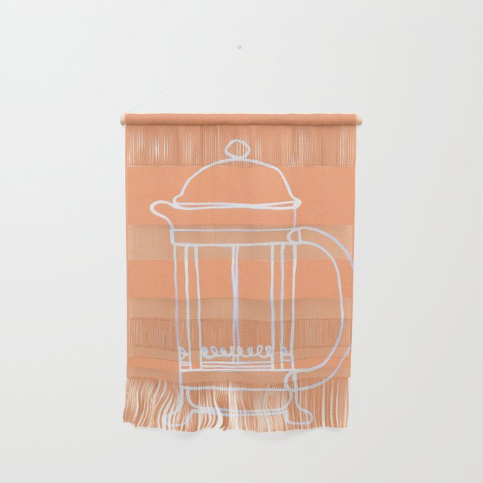 French Press Tangerine Wall Hanging