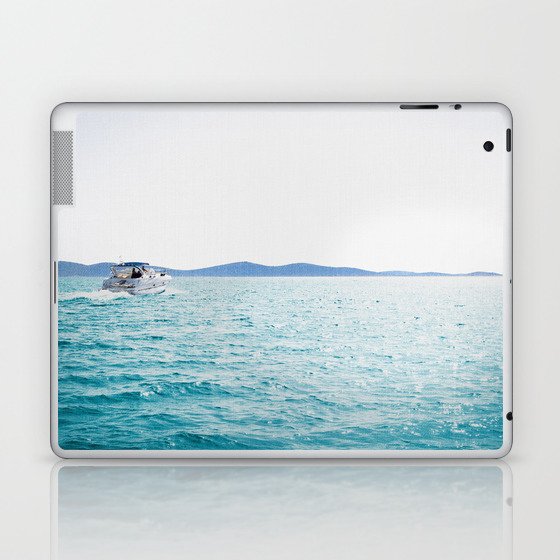 Boat And Turquoise Ocean Laptop & iPad Skin
