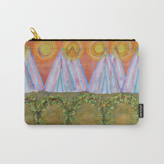 Tipis and decorated Wagon Carry-All Pouch