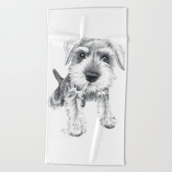 Schnozz the Schnauzer Beach Towel