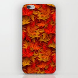 Autumn Leaves Pattern Design iPhone Skin