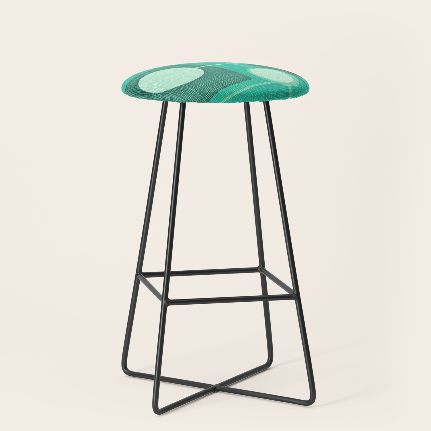 Orbs And Squares Aqua Bar Stool By Chiccabesso Society6