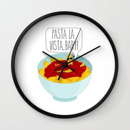 Pasta La Vista, Baby Wall Clock | Terminator2, Pasta, Judgementday, Digital, Pastalavistababy, Cute, Pastalavista, Terminator, Puns, Vector 