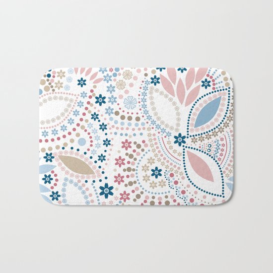 Colorful pattern of pastel light colors with beads Bath Mat
