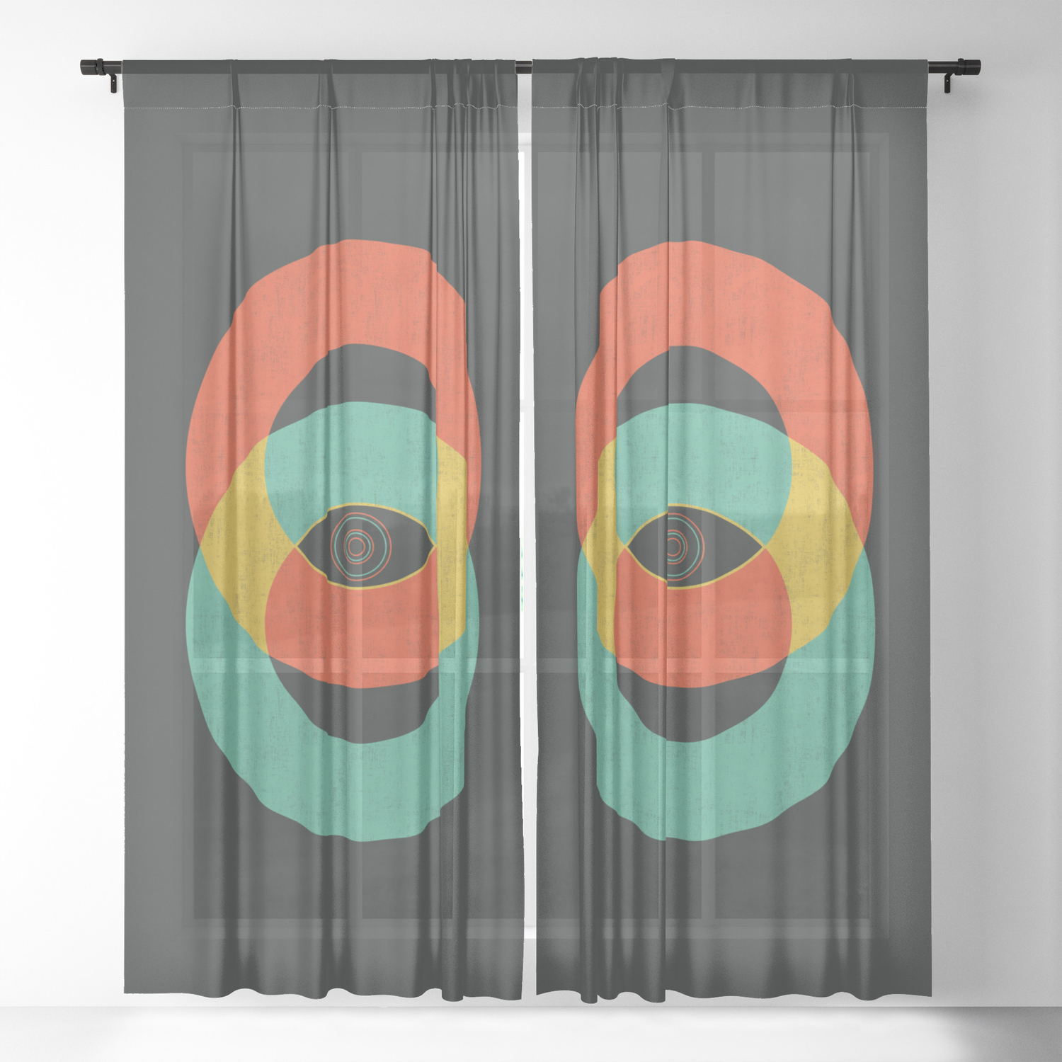 Double Vision Sheer Curtain By Budikwan Society6