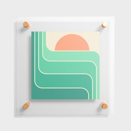 Retro Geometric Sun Set Design 436 Floating Acrylic Print