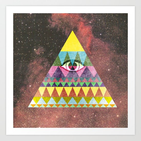 Pyramid in Space. Art Print