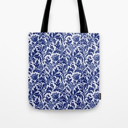 William Morris Thistle Damask, Cobalt Blue & White Tote Bag