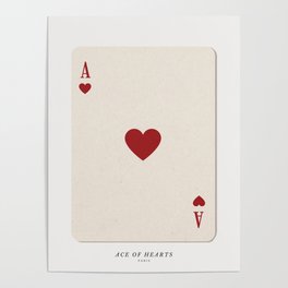 Ace of Hearts Playing Card Art Print Trendy Poster
