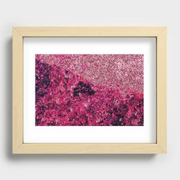 Silver Glitter On Dark Pink Background Recessed Framed Print