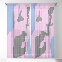 Pink happiness Sheer Curtain