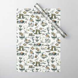 Yellowstone National Park Travel Pattern Design Wrapping Paper