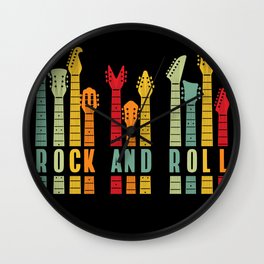 Rock N Roll Guitar Player Gift, Guitarist with US FLAG Wall Clock