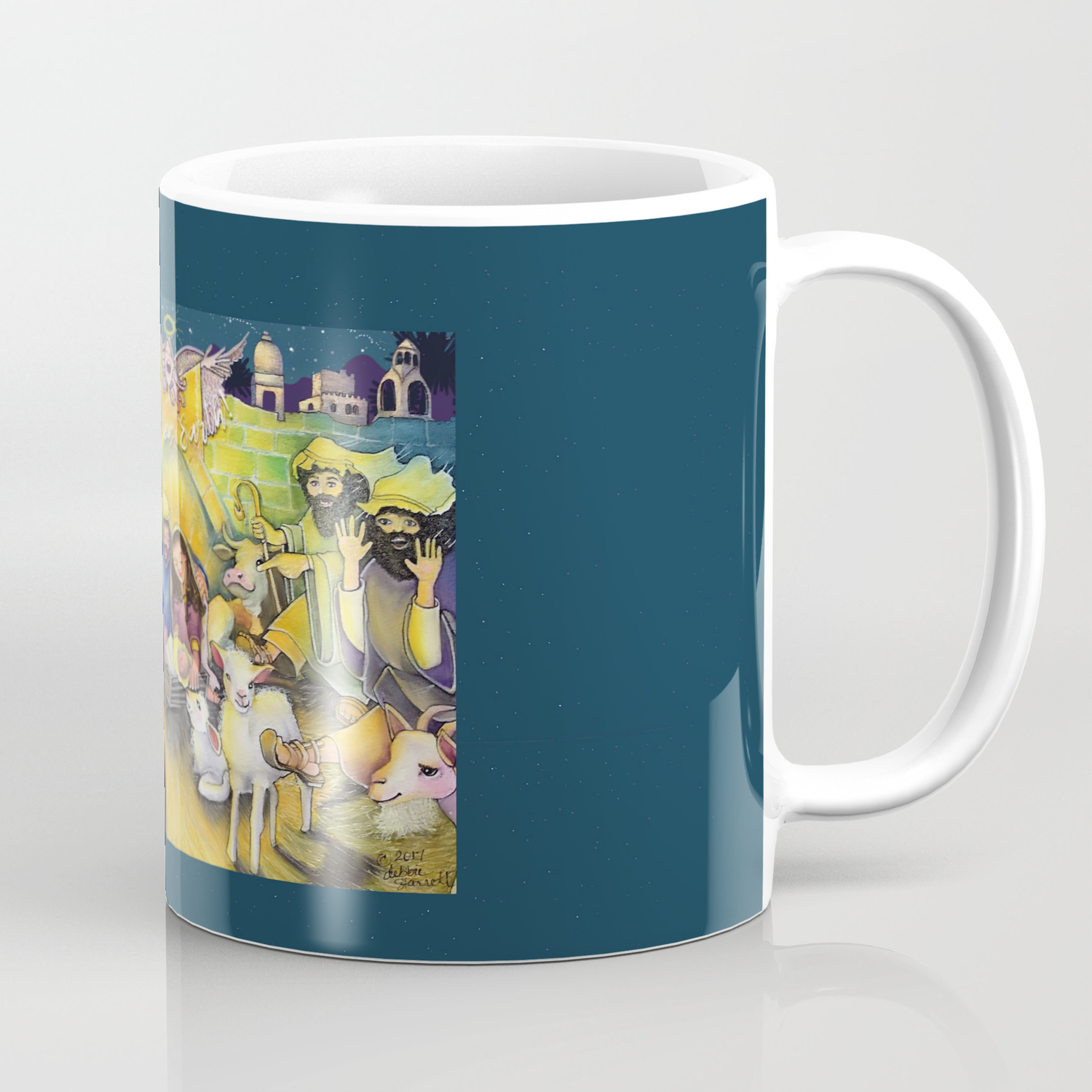 Peace On Earth Nativity Coffee Mug By Doodlesoffun Society6