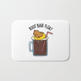 Root Bear Floar Cute Root Beer Pun Bath Mat | Funnybearpun, Cutebear, Rootbeer, Rootbeerpun, Rootbear, Punnybear, Cutebearpun, Animalpun, Punart, Humorous 