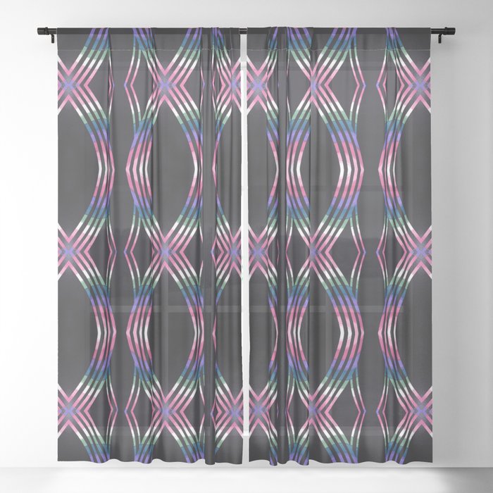 Color Weave Pink Sheer Curtain