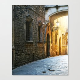 Barcelona - Early Morning in the Barrio Gotico Canvas Print