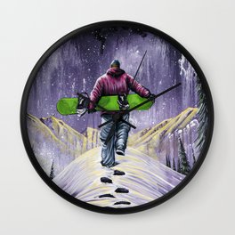 'Velvet Moments II' (KC-135) Wall Clock | Snowboardingart, Shred Art, Shredart, Snow, Snowboarder, Snowboarderart, Shredartleonard, Stuleonardartist, Mountainartist, Snowboardart 