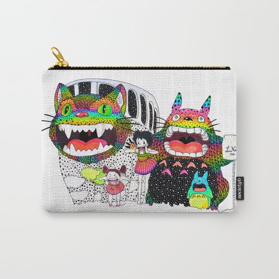 Totoro fan art (cat bus) by Luna Portnoi Carry-All Pouch