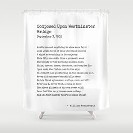 Composed Upon Westminster Bridge - William Wordsworth Poem - Literature - Typewriter Print Shower Curtain