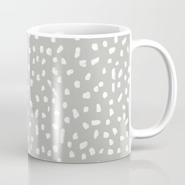 Grey and White Painted Speckle Pattern Coffee Mug