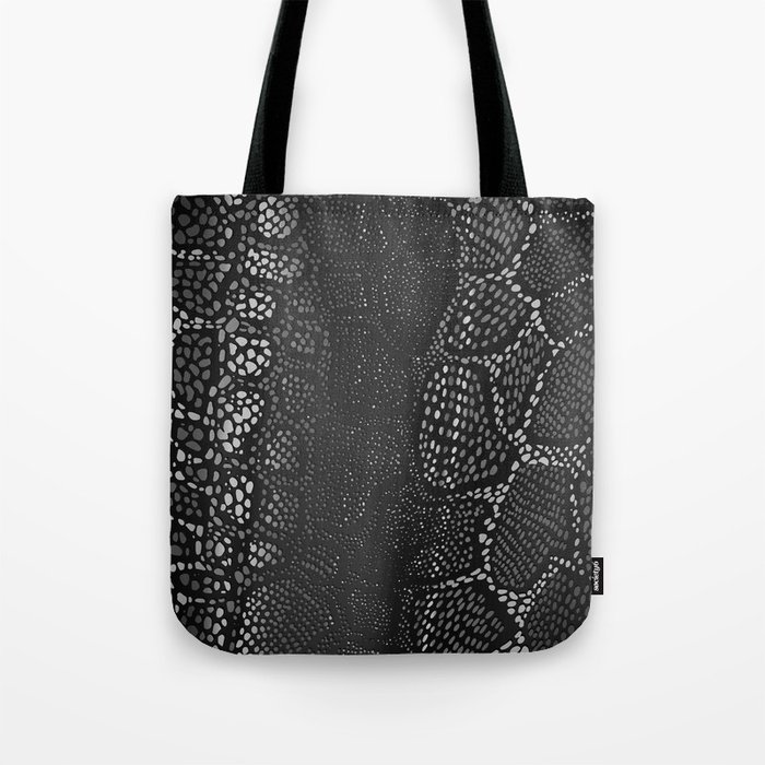 Black snakeskin tote bag store