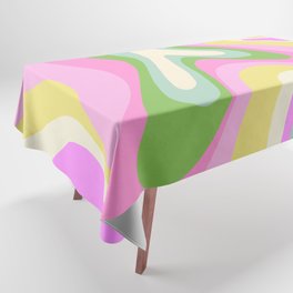 Neon Pastel Abstract Bubble Gum Swirl - Pink Tablecloth