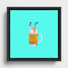 beer lady Framed Canvas