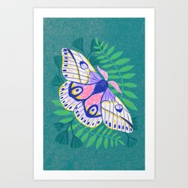 Moth and Fern Art Print