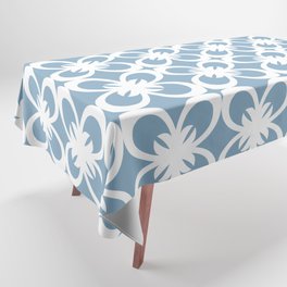 Blue and White Minimal Floral Flower Pattern Pairs Dulux 2022 Popular Colour Sky View Tablecloth