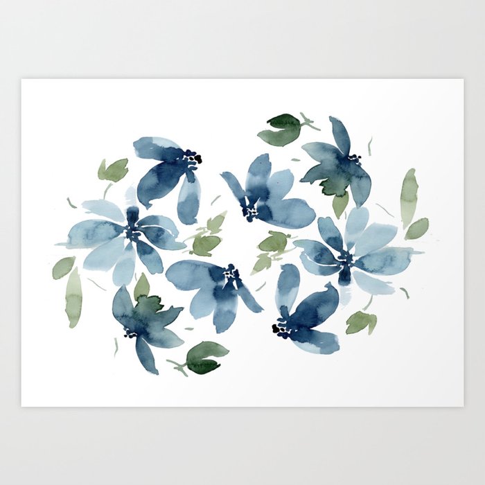 Daphne (Blue Palette) Art Print