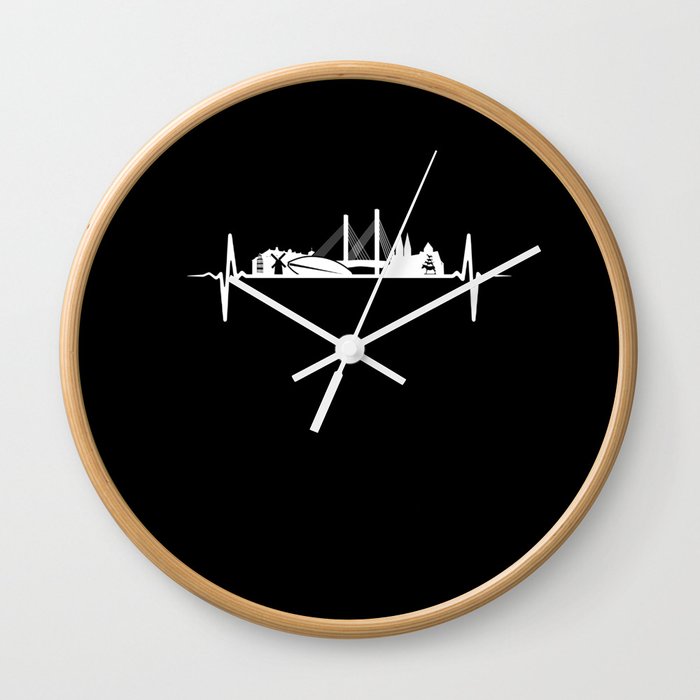 Bremen Heartbeat Gift Bremen Skyline Wall Clock