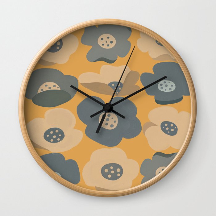 Retro floral Wall Clock