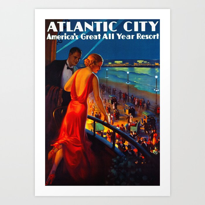 Atlantic City New Jersey Travel Art Print