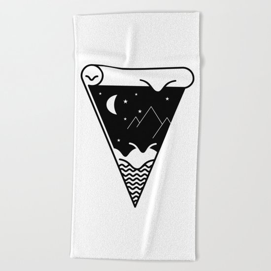 Slice of the night landscape Beach Towel