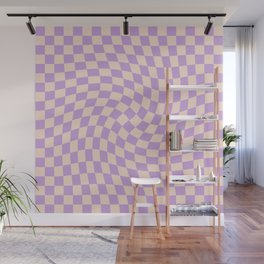 Check V - Lilac Twist — Checkerboard Print Wall Mural
