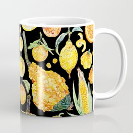Harvest of Yellow - Black Coffee Mug
