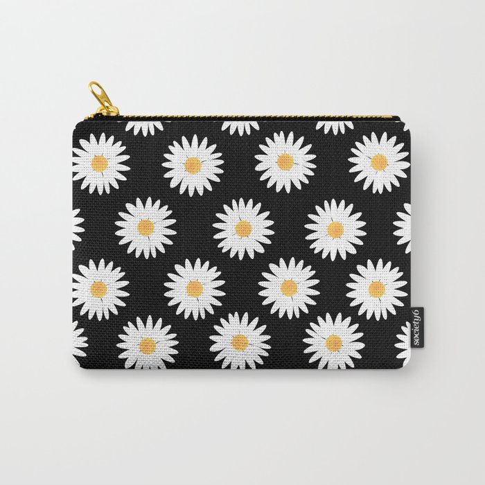 Daisy black pattern Carry-All Pouch