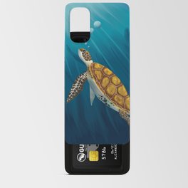 Sea turtle swimming in the ocean Android Card Case