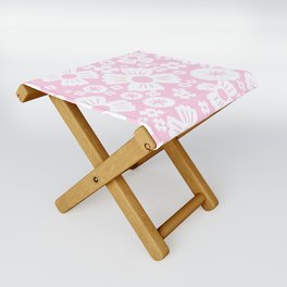 Pastel Pink and White Daisy Flowers Folding Stool