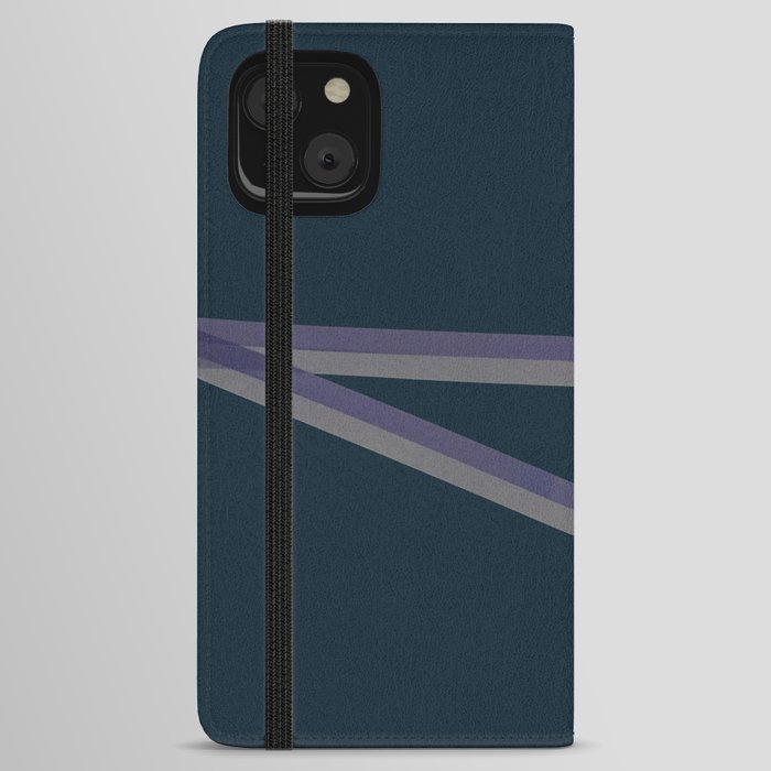 Flow No.1 (Midnight Sky) Mid century modern, minimal, collage art, blue, purple, turquoise iPhone Wallet Case