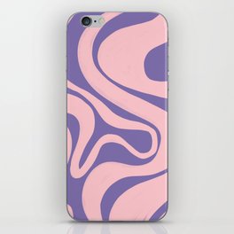 Swirl Lines in Blush Pink + Pastel Violet iPhone Skin