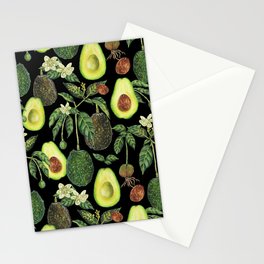 Avocado Fruit Plants - black Stationery Card