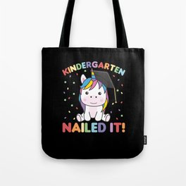 Kids Kindergarten Nailed It Unicorn Graduation Tote Bag