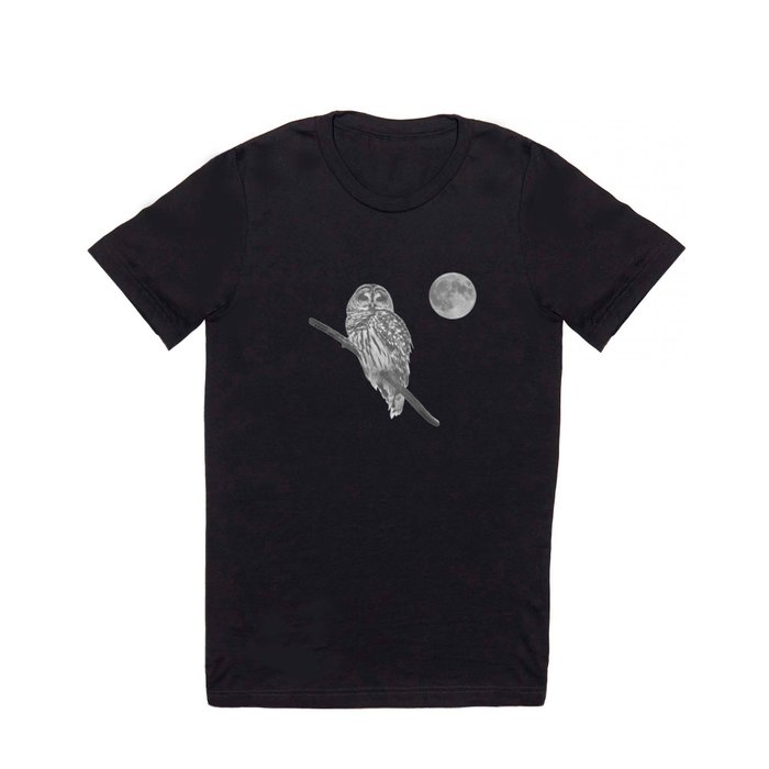 Owl, See the Moon: Barred Owl (bw) T Shirt