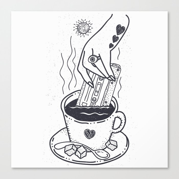 I Like My Coffee With a Taste of Good Music Canvas Print