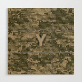 Personalized Y Letter on Green Military Camouflage Army Design, Veterans Day Gift / Valentine Gift / Military Anniversary Gift / Army Birthday Gift  Wood Wall Art