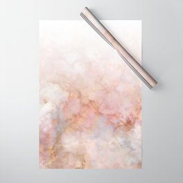 Beautiful Pink and Gold Ombre marble under snow Wrapping Paper