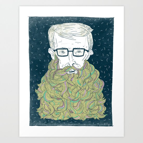 Hipster Beards Art Print